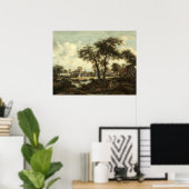Village near Pool Meindert Hobbema Fine Art Poster (Thuiskantoor)