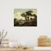 Village near Pool Meindert Hobbema Fine Art Poster (Keuken)