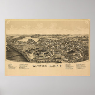 Village of Wappingers Falls Town Map Poster