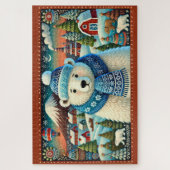 Village Polar Beren en kerstbomen Legpuzzel (Verticaal)