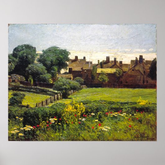 Village Scene, Childe Hassam Poster (Voorkant)