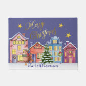 Village Scene Holiday Merry kerry Deurmat (Voorkant)