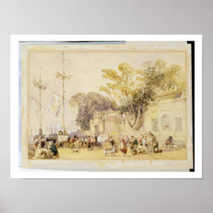 Village Square in the Bay of Hong Kong, bord 5 voo Poster
