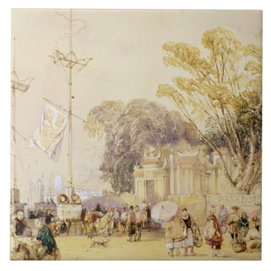 Village Square in the Bay of Hong Kong, bord 5 voo Tegeltje (Voorkant)