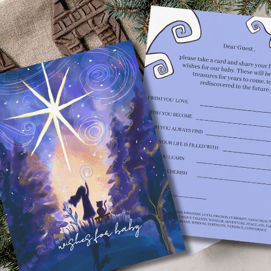 Village Starry Night Wishes for Baby Activity Card Kaart