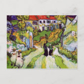 Village Street Auvers Steps Figures Van Gogh Fine Briefkaart (Voorkant)