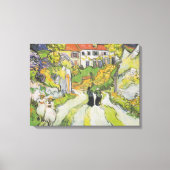 Village Street en Stairs in Auvers met Figures Canvas Afdruk (Voorkant)