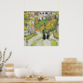 Village Street en Stairs in Auvers met Figures Poster (Keuken)