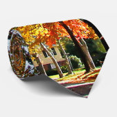 Village Street in Autumn Stropdas (Opgerold)