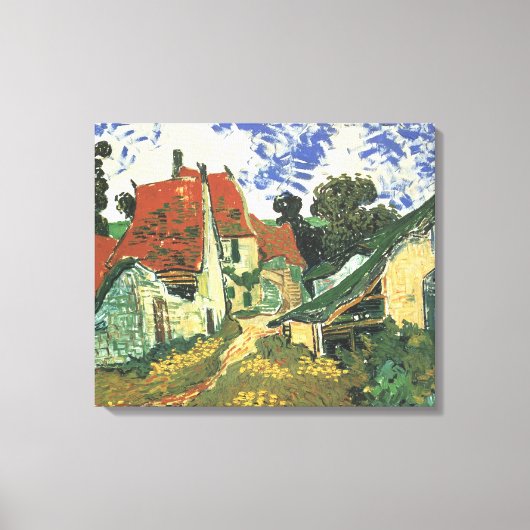 Village Street in Auvers, door Vincent van Gogh Canvas Afdruk (Voorkant)