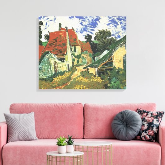 Village Street in Auvers, door Vincent van Gogh Canvas Afdruk (Insitu (Woonkamer))
