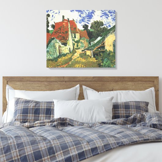 Village Street in Auvers, door Vincent van Gogh Canvas Afdruk (Insitu (Slaapkamer))