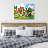 Village Street in Auvers, Vincent van Gogh Canvas Afdruk (Insitu (Slaapkamer))