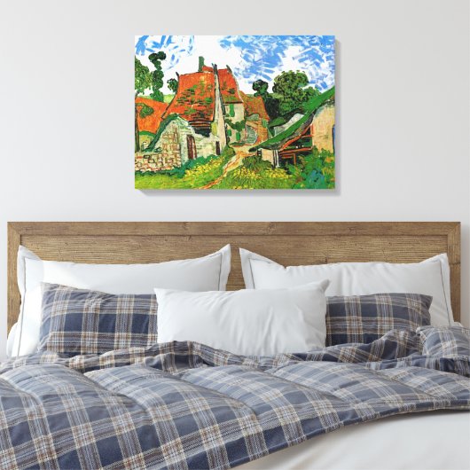 Village Street in Auvers, Vincent van Gogh Canvas Afdruk (Insitu (Slaapkamer))