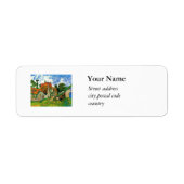 Village Street in Auvers, Vincent van Gogh Etiket (Voorkant)