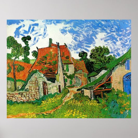 Village Street in Auvers Vincent Van Gogh Poster (Voorkant)