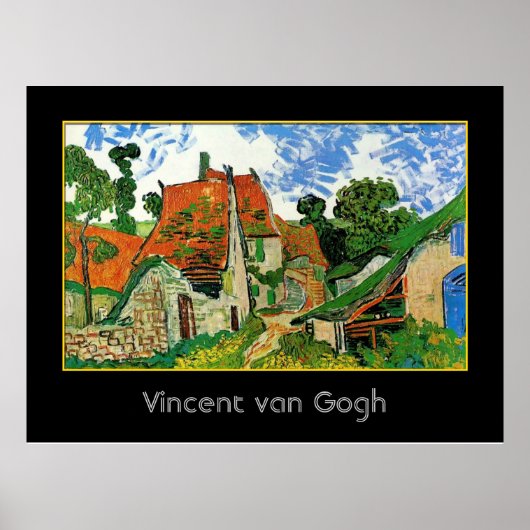 Village Street in Auvers, Vincent van Gogh Poster (Voorkant)