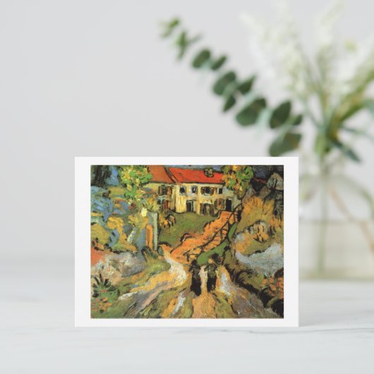 Village Street Steps Two Figures Van Gogh Fine Art Briefkaart (Staand voorkant)