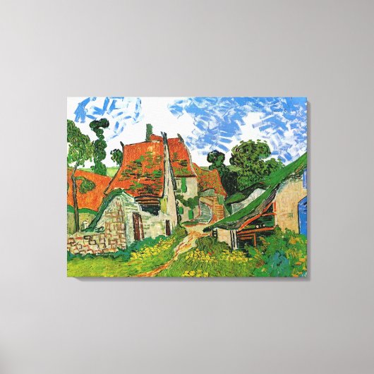 Village Street, van Vincent van Gogh Canvas Afdruk (Voorkant)