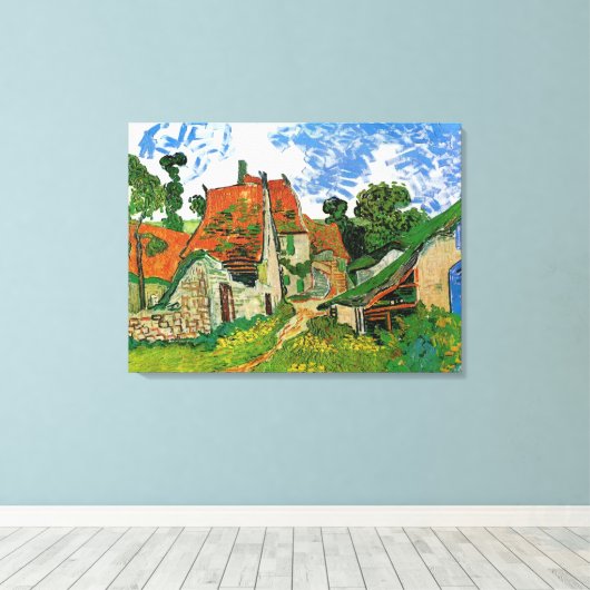 Village Street, van Vincent van Gogh Canvas Afdruk (Insitu (Houten vloer))