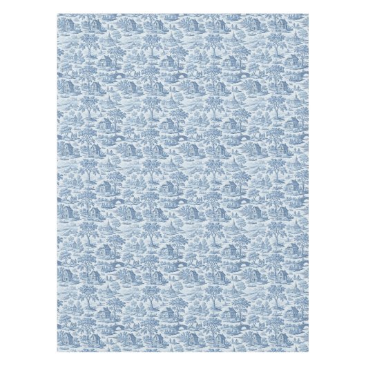 Village Toile Blue Tafelkleed (Voorkant)