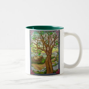 Village Tree Spirit Green Coffee Mok