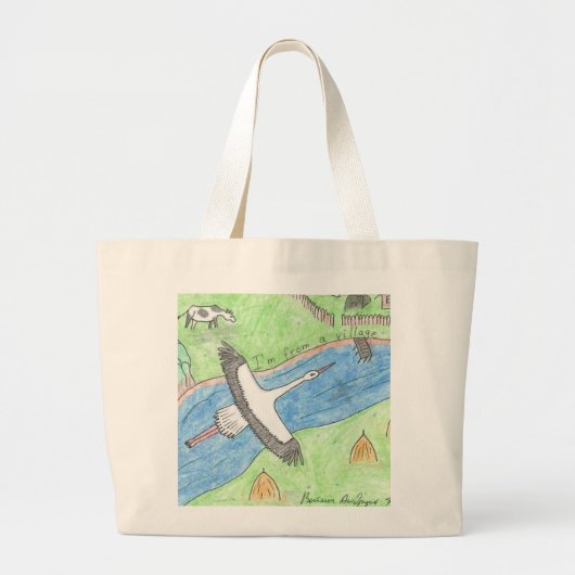 Village Vibes Grote Tote Bag (Voorkant)