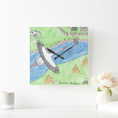 Village Vibes Vierkante Klok (Huis)