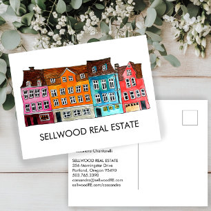 Village Waterverf Makelaar Leasin Briefkaart