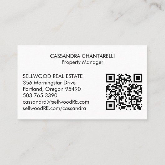Village Waterverf Makelaar Makelaar QRCode Visitekaartje (Achterkant)