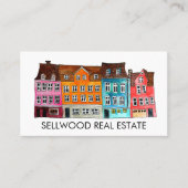 Village Waterverf Real Estate Broker Agent Lease Visitekaartje (Voorkant)