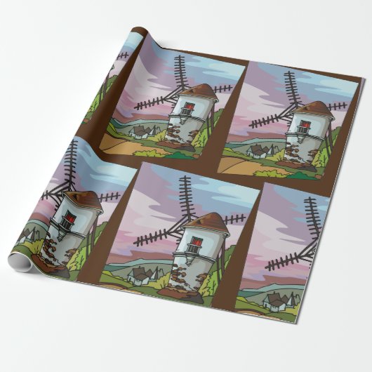 Village Windmill Cadeaupapier (Uitgerold)