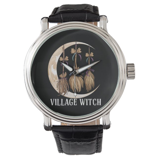 Village Witch Gothic Occult Wicca Pagan Natuur Horloge (Voorkant)