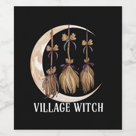 Village Witch Gothic Occult Wicca Pagan Natuur Wijn Etiket (Enkel label)