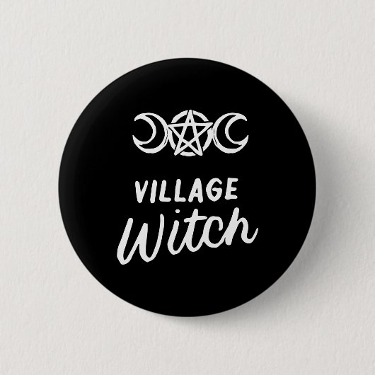 Village Witch Grappig Halloween Wicca Wiccan Witch Ronde Button 5,7 Cm (Voorkant)