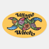 Village Witch Ovale Sticker (Voorkant)