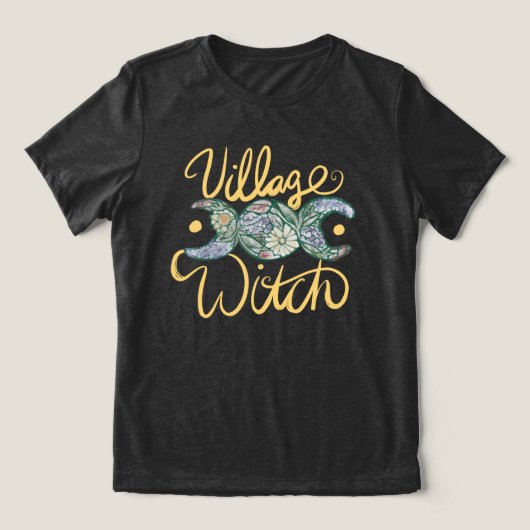 Village Witch Triple Moon Godin Symbool Tri-Blend Shirt (Design voorkant)