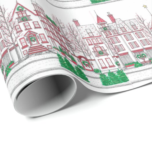 Village Wrapping Paper voor vakantiewoningen Cadeaupapier (Rol Hoek)