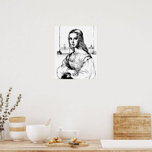 Villager Monalisa art Poster (Keuken)