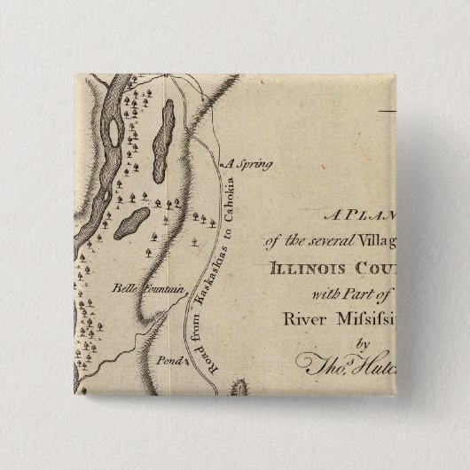 Villages in Illinois Vierkante Button 5,1 Cm (Voorkant)