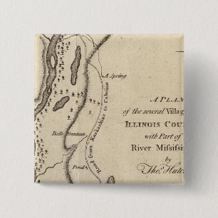 Villages in Illinois Vierkante Button 5,1 Cm