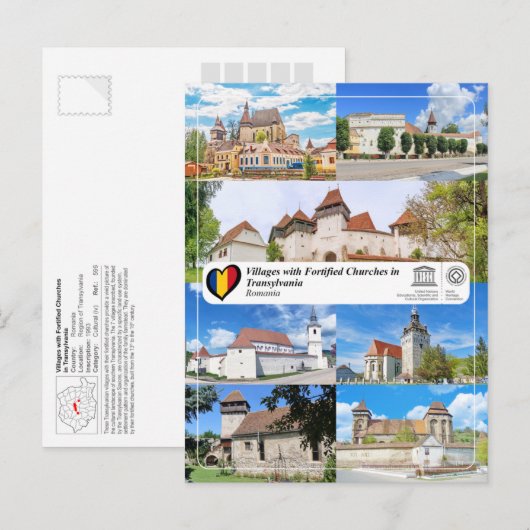 Villages met Vermeende Kerken in Transsylvanië P Briefkaart (Voorkant / Achterkant)