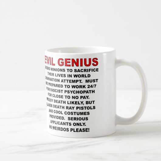 Villain Want ad Funny Mug Koffiemok (Rechts)