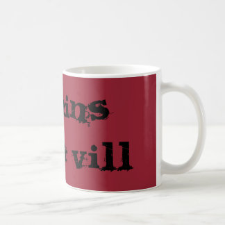 Villains moet de mok van de koffie van Vill