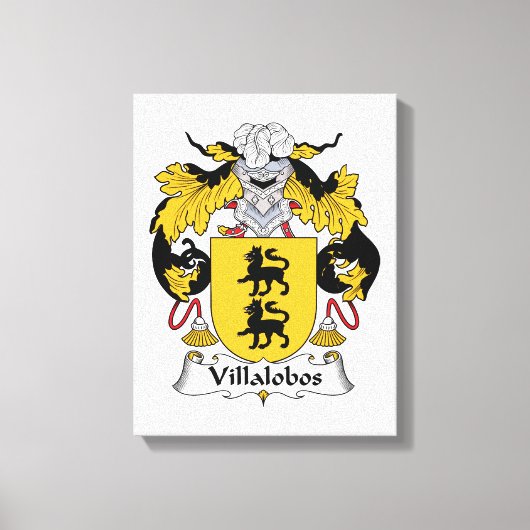 Villalobos Family Crest Canvas Afdruk (Voorkant)