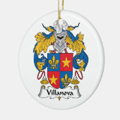 Villanova Family Crest Keramisch Ornament (Links)