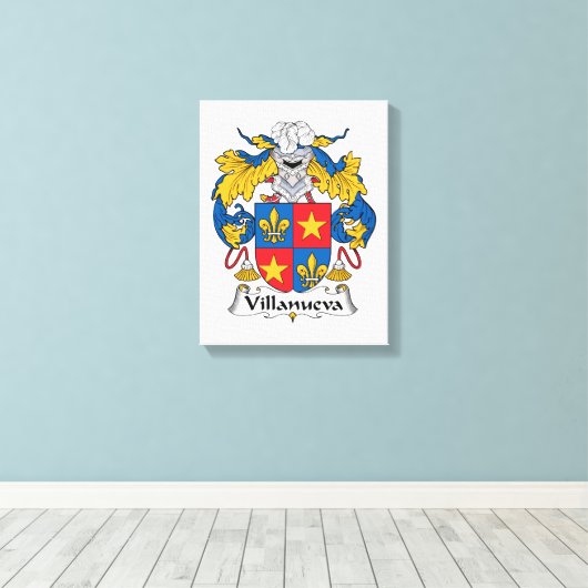 Villanueva Family Crest Canvas Afdruk (Insitu (Houten vloer))