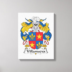 Villanueva Family Crest Canvas Afdruk