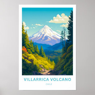 Villarica Volcano Chile Reisprint Poster