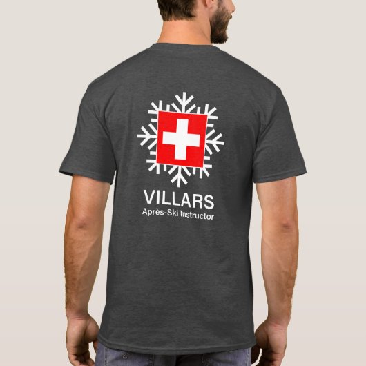 Villars Apres-Ski Instructor Zwitserland T-shirt (Achterkant)